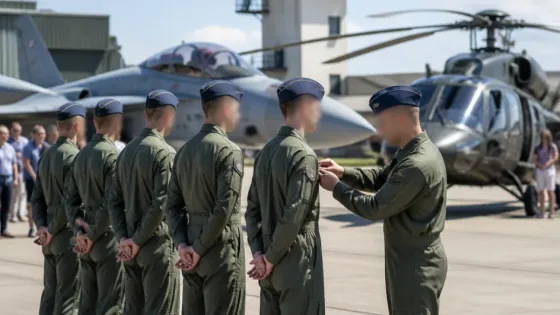 Emmen: Fünf neue Militärpiloten erhalten ihre Wings auf dem Flugplatz