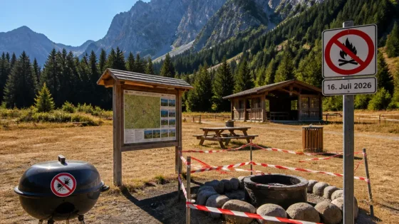 Glarus erlässt Feuerverbot im Freien wegen sehr grosser Waldbrandgefahr