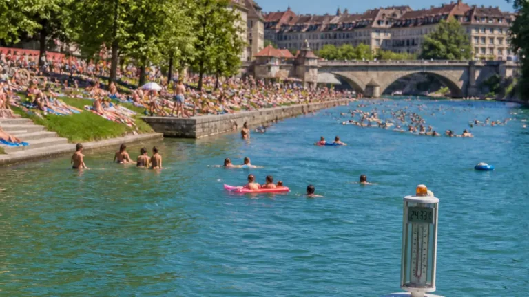 Aare in Bern erreicht Rekordtemperatur von 24,33 Grad – Badesaison unter Dichtestress