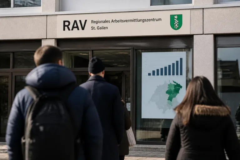 Arbeitslose: Leichter Anstieg im Wahlkreis St. Gallen trotz kantonalem Aufwärtstrend