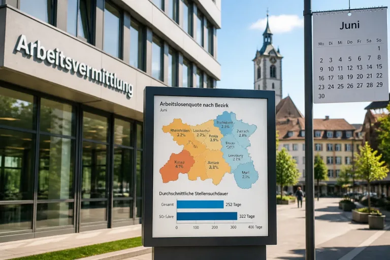 Arbeitslosenquote im Aargau leicht gesunken – regionale Unterschiede bleiben bestehen