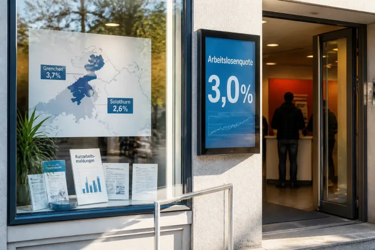 Arbeitslosenquote im Kanton Solothurn fällt leicht auf 3,0 Prozent