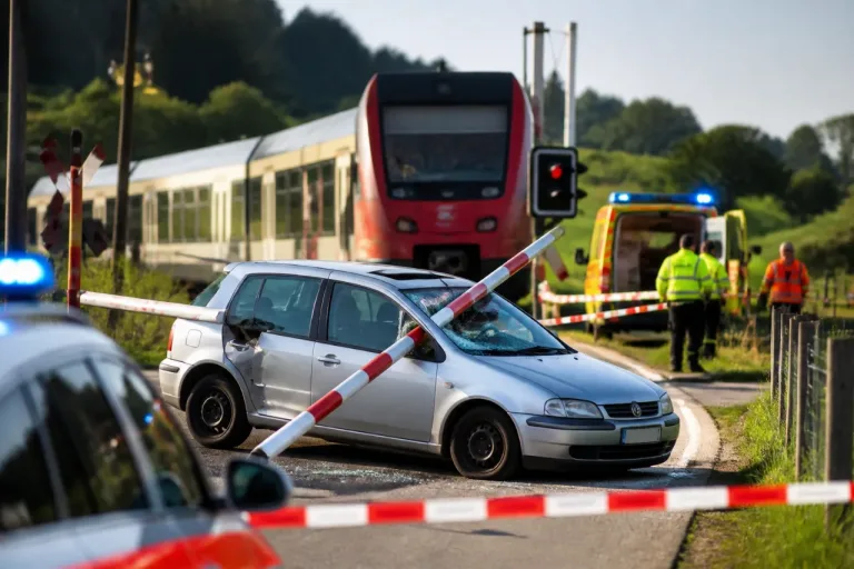 Bahnschranke durchstösst Auto in Schafhausen – Zug kommt rechtzeitig zum Stillstand
