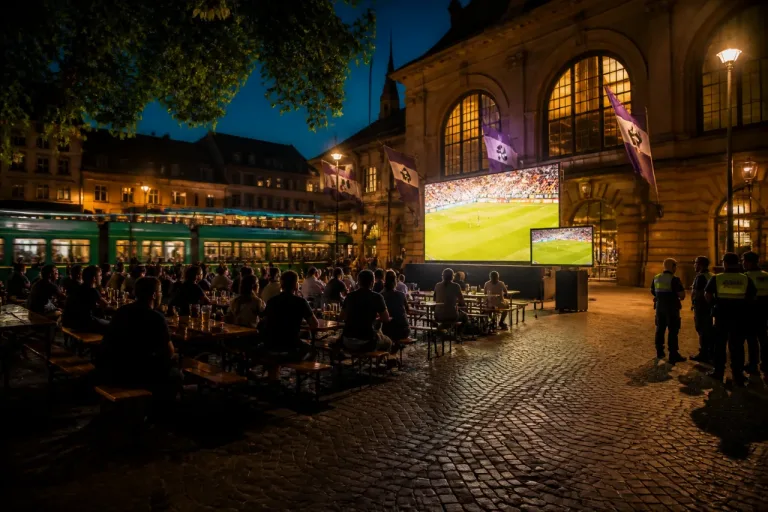 Basel bereitet sich auf das WM-Public-Viewing um 3 Uhr früh vor
