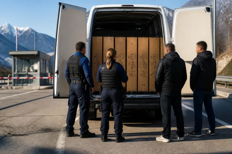 Zoll stoppt Lieferwagen mit Dutzenden offenbar gestohlenen Fahrrädern am Grenzübergang Hofen