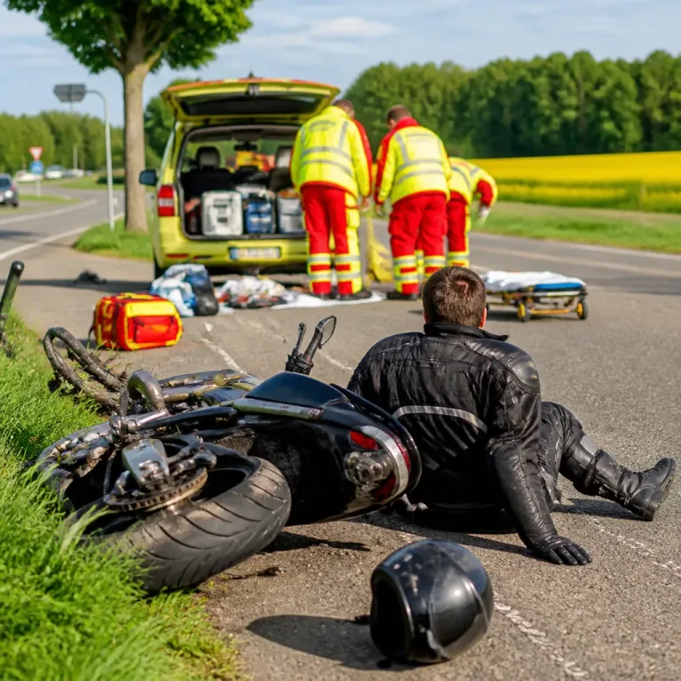 31-jähriger Motorradfahrer bei Zusammenstoss mit Hirsch auf L124 schwer verletzt