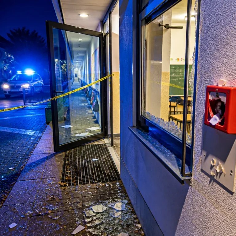 Unbekannte hebeln Fenster auf und lösen Notschalter in Grundschule aus