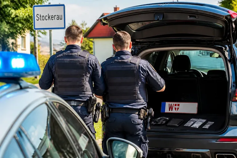 In Stockerau gestoppt: 25-Jähriger am Steuer unter Drogen, verbotene Waffen und Suchtmittel sichergestellt