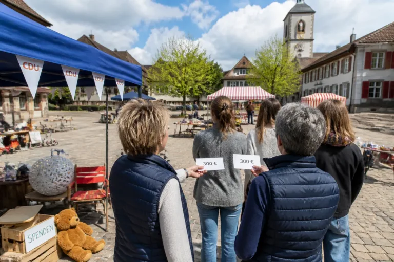 CDU-Flohmarkt in Burgdorf trotzt der Wetterprognose und verteilt Spenden