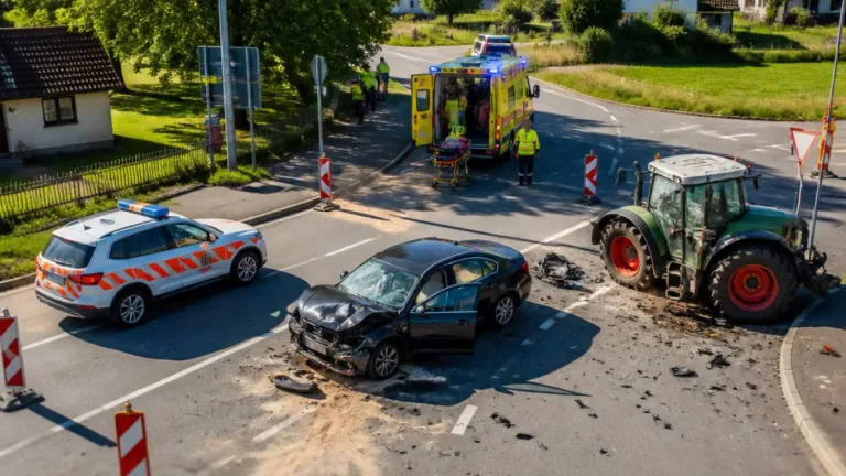 Cham: Traktor übersieht Skoda auf Westumgehung – Fahrerin leicht verletzt