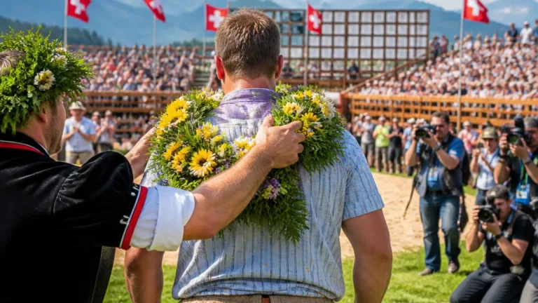 Domenic Schneider sichert sich auf dem Weissenstein den 100. Kranz