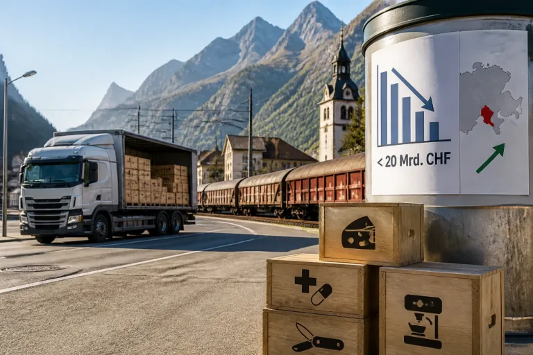 Exporte der Zentralschweiz sinken unter 20 Milliarden – Uri gehört zu den wenigen Zuwächsen