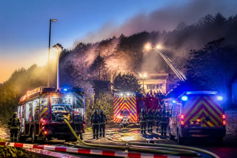 Feuer am Linsberg in Bettingen: Mehrere Feuerwehren und Rettungsdienste im Einsatz