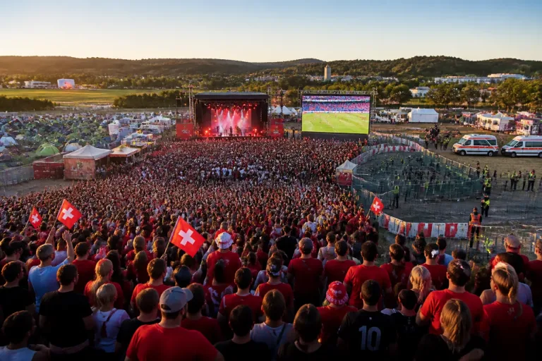 Frauenfeld: Openair-Besucherinnen und -Besucher fiebern beim Viertelfinal der Nati mit