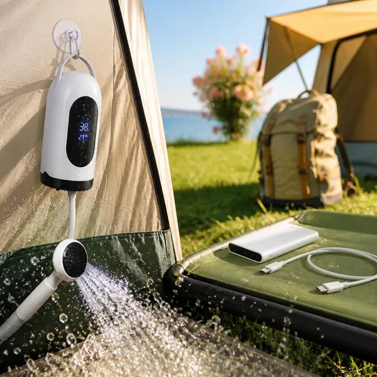 Mobiles Duschgerät macht Campingplatz‑Alltag komfortabler: Akku, Temperaturanzeige, IPX7