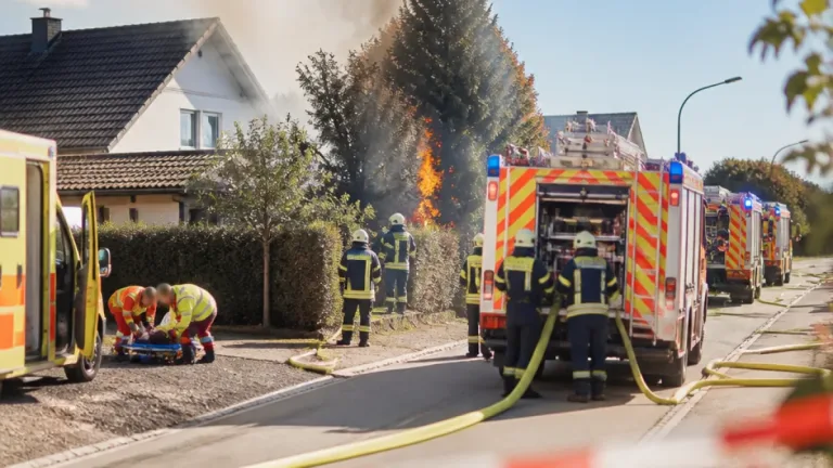 Gartenbrand in Seengen: Vier Feuerwehren verhindern Übergriff auf Wohnhäuser