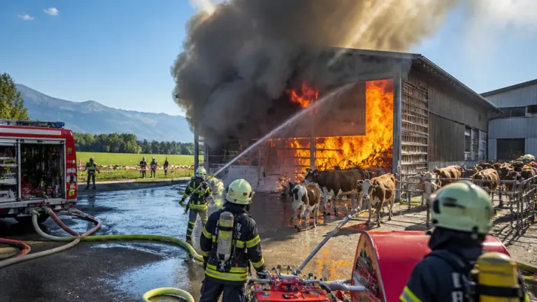 Grossbrand in Sax: Feuerwehrmann ins Spital, Kühe gerettet – Wasserknappheit erschwerte Einsatz