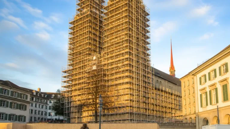 Grossmünster während Restaurierung als grosse Kunstfläche: Drei Jahre Projekt im Stadtzentrum