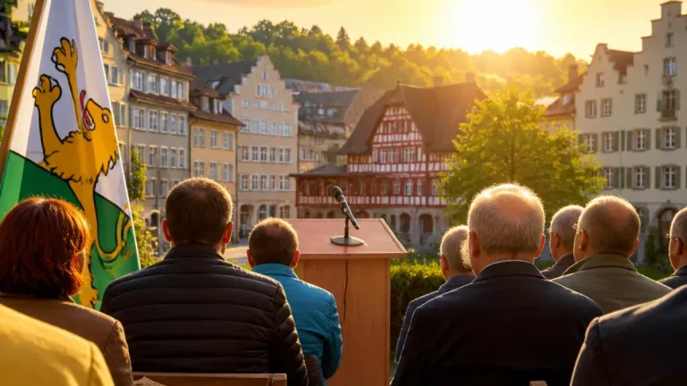 Herisau: Nationalrat Edgar Bischof berichtet am SVP-Grillplausch über erste Session
