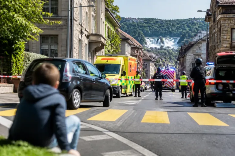 Kind auf Fussgängerstreifen angefahren in Neuhausen am Rheinfall — zentraler Verkehrspunkt betroffen