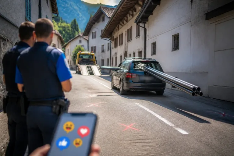 Kreative Rohrladung in Rueun: Lenker angezeigt nach gefährlicher Ladungssicherung