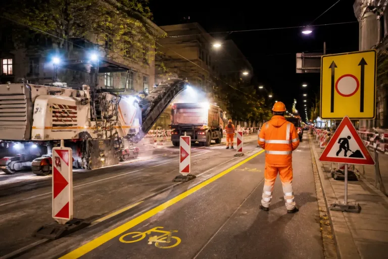 Laupenstrasse in Bern: Neuer Velostreifen, nächtliche Fräsarbeiten und Lärmhinweis