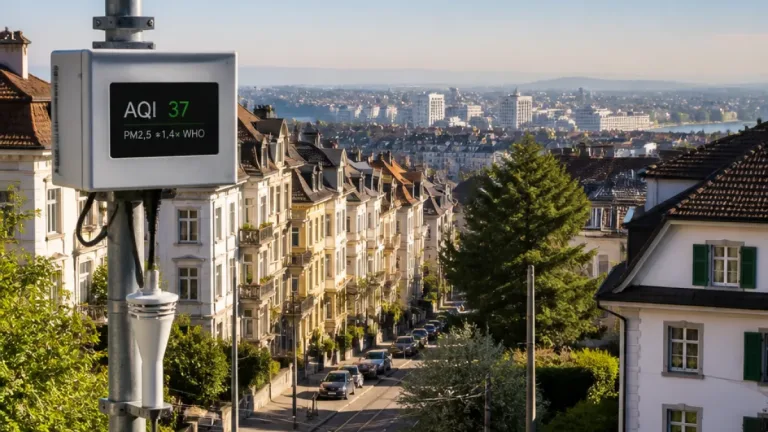 Luft in Zürich (Kreis 8/Muehlebach) derzeit «gut» – PM2,5 aber über WHO-Jahresrichtwert