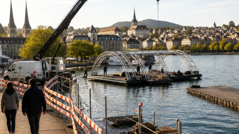 Luzern Live: Bühne im Wasser am Europaplatz sorgt für Aufmerksamkeit