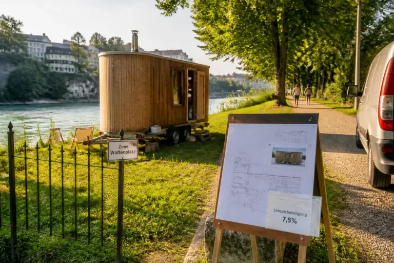 Mobile Sauna soll im Geissenschachen aufgestellt werden – Stadt verlangt Umsatzbeteiligung