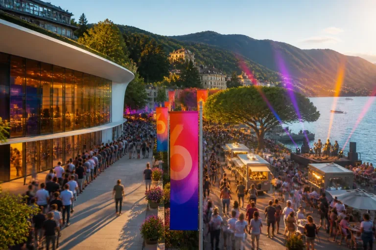 Montreux: Festivalbeleben zwischen Kongresszentrum und Seeufer