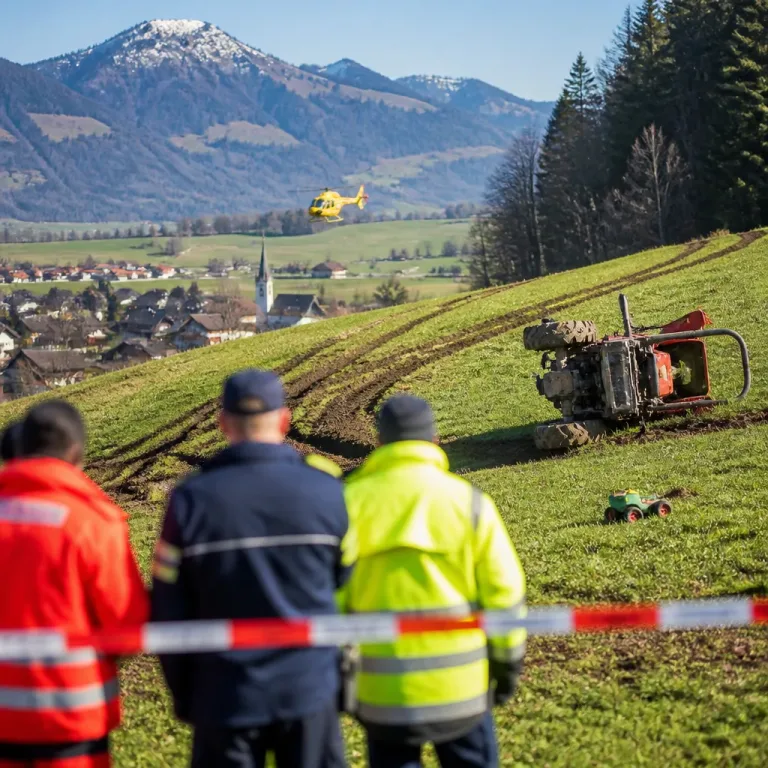 Traktor überschlägt sich in Satteins: Fahrer und sechsjährige Tochter sterben