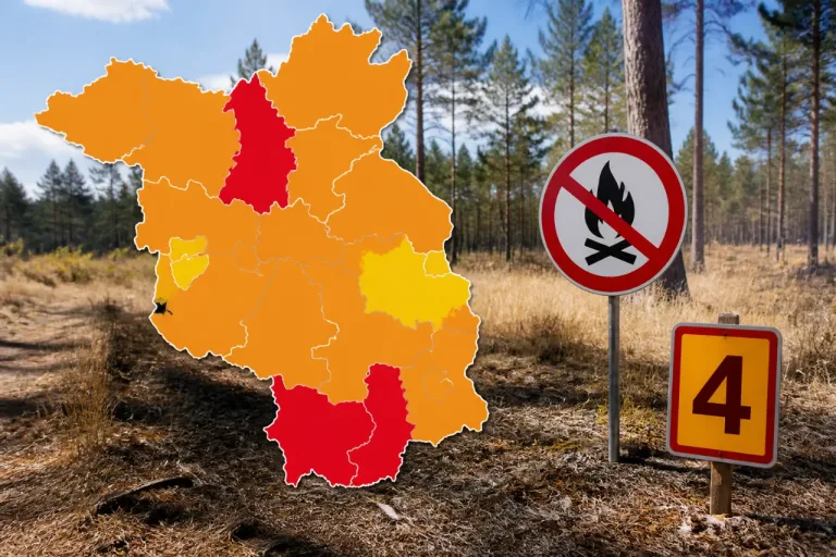 Waldbrandgefahr in Brandenburg steigt: Vier Landkreise auf Warnstufe 4