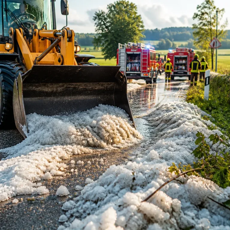Tennisballgrosser Hagel löst in Mecklenburg-Vorpommern Hundertschaften von Notrufen aus