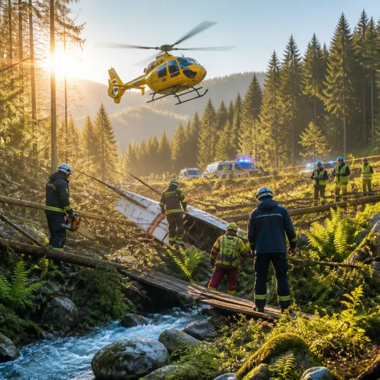 Kleinflugzeug stürzt in unwegsamen Wald ab: Zwei Tote, zwei Schwerverletzte