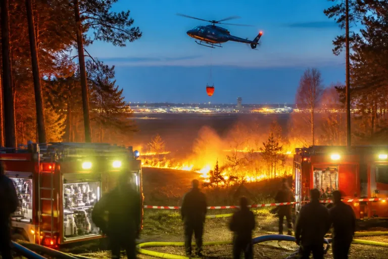 Waldbrand in Wahner Heide: Einsatzkräfte sichern 500 m², Flughafen bleibt ungestört