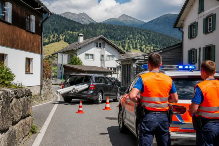 Polizei erwischt in Rueun Kombi mit 1,35 Meter überstehender Ladung