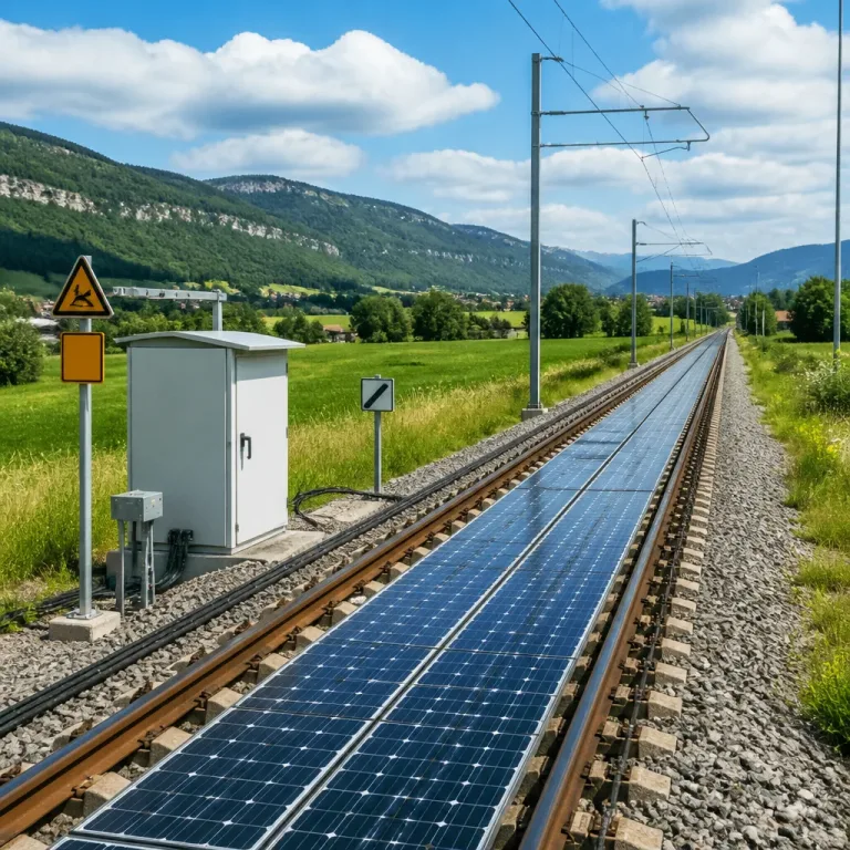 Schweizer Pilotprojekt erzeugt Solarstrom direkt auf Bahngleisen – Potenzial für 1 TWh jährlich