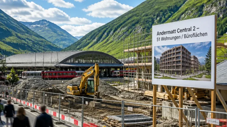 Spatenstich für Andermatt Central 2: 51 neue Wohnungen nahe Bahnhof bis 2028