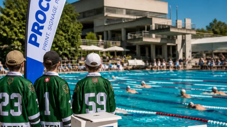 Sponsorenschwimmen in Olten: EHC Olten unterstützt Procom für barrierefreie Kommunikation