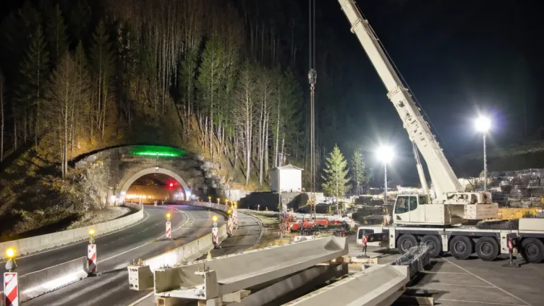 Tunnel Giswil in mehreren Nächten gesperrt – Bauarbeiten an neuer Brücke Buochholz