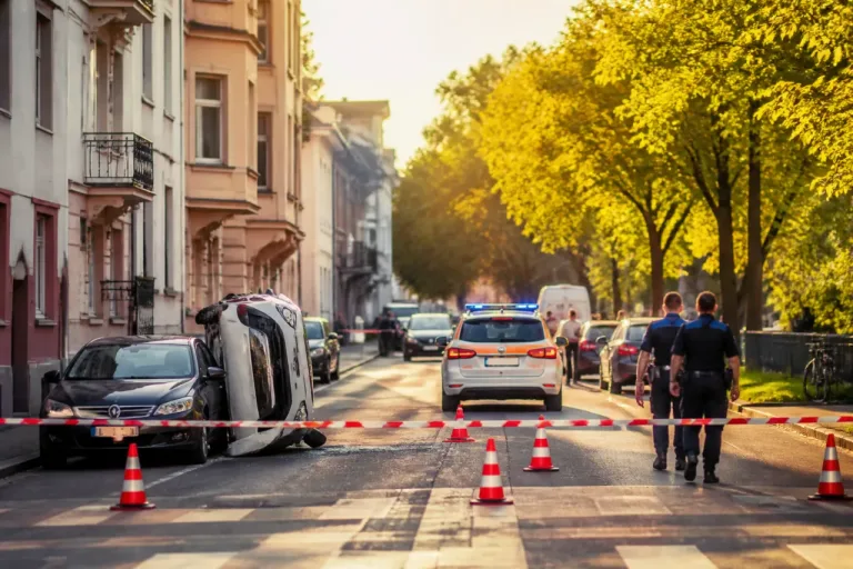 Unfall in Basel: Wagen bleibt nach Kollision auf zwei Rädern stehen