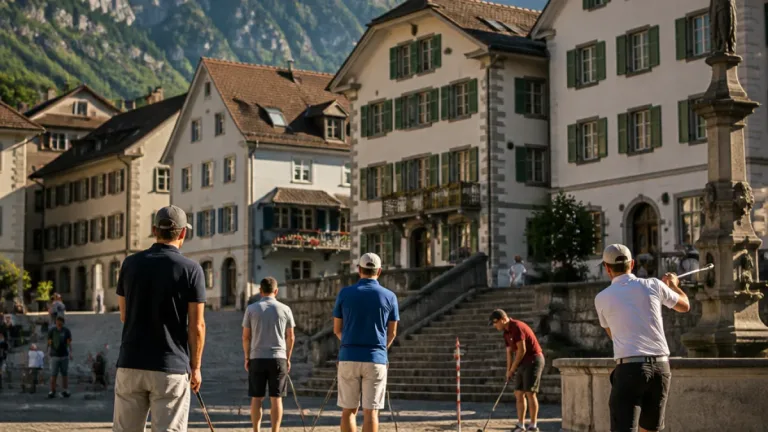 Urban Golf in Glarus: Stadtabenteuer statt Fairway – sieben Golfer entdecken neue Herausforderungen
