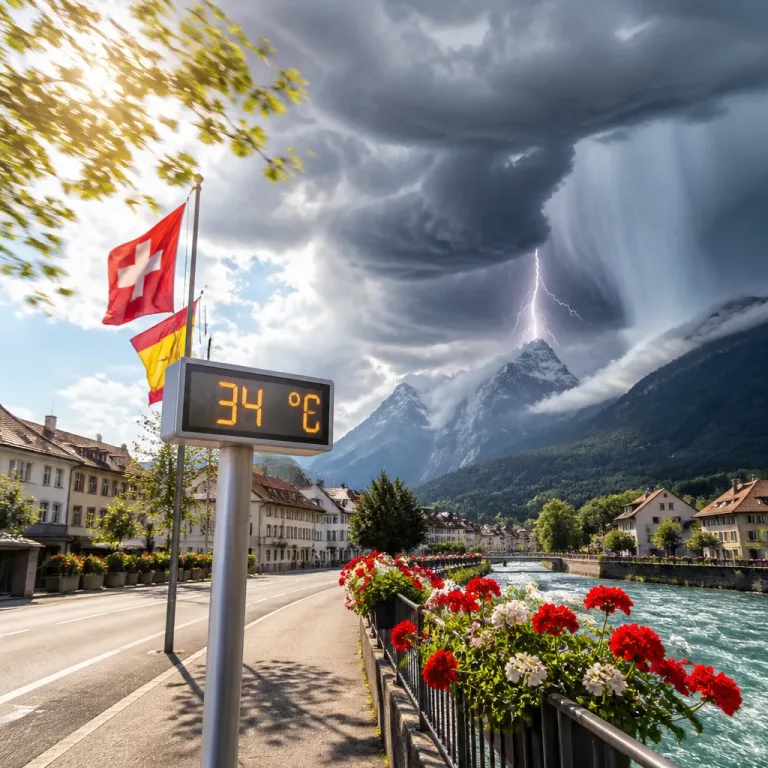 Hochdruckeinfluss bringt Hitze bis 34°C — regional kräftige Gewitter möglich