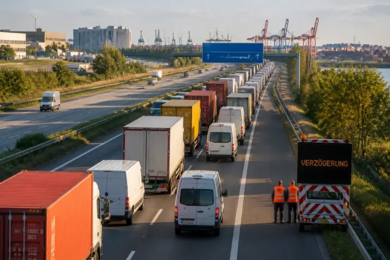 Autobahnstaus belasten norddeutsche Metall- und Elektroindustrie massiv