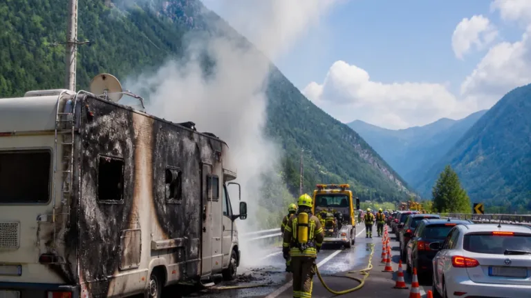 Wohnmobil fängt bei Intschi Feuer – Gotthardstrasse zeitweise gesperrt