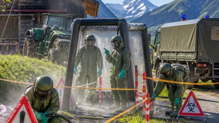Zivilschutz Glarus probt Schutz und Dekontamination für den Fall einer Tierseuche