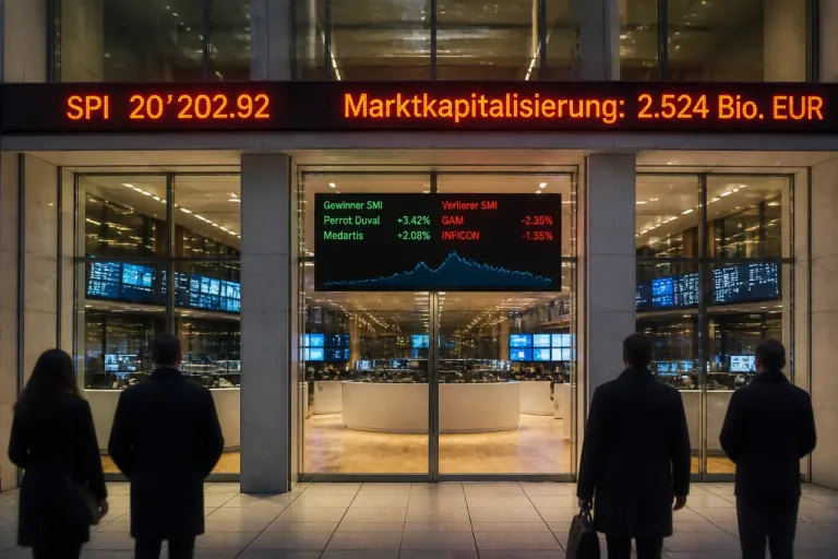 Zürich: SPI schliesst leicht im Plus – Marktkapitalisierung bleibt über 2,5 Bio. Euro