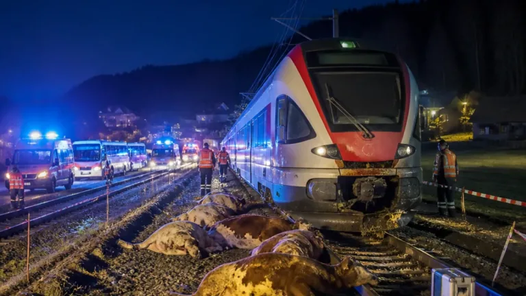 Zug: Fünf entlaufene Rinder von Zug von Regionalzug erfasst – tote Tiere in Bazenheid